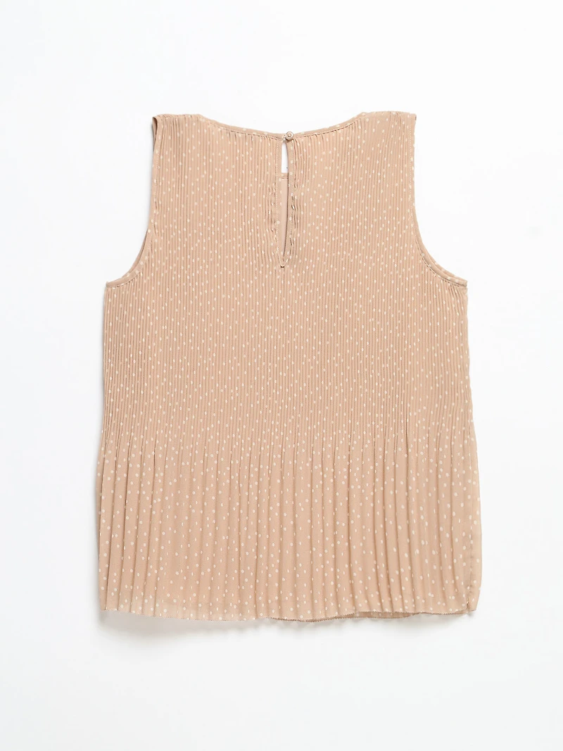 Release Print Sleeveless Blouse Doeskin Dot