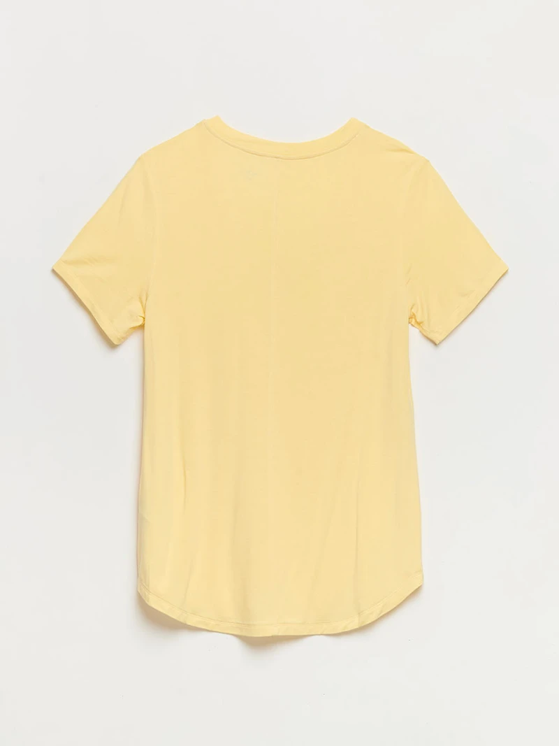 Short Sleeve Modal V-neck Shirt Pale Banana