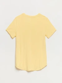 Short Sleeve Modal V-neck Shirt Pale Banana