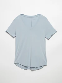 Short Sleeve Modal V-neck Shirt Kentucky Blue