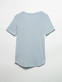 Short Sleeve Modal V-neck Shirt Kentucky Blue