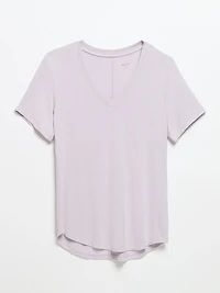 Short Sleeve Modal V-neck Shirt Orchid Petal