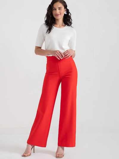 Paulie Trouser Luxe Ponte Fiery Red
