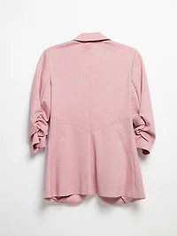 Hampton Three Quarter Ruched Sleeve Ponte Blazer Lilas Melange