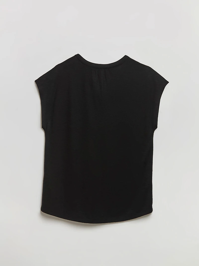 Henley Tee Shirt Black