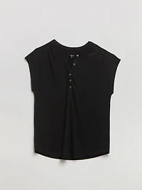 Henley Tee Shirt Black