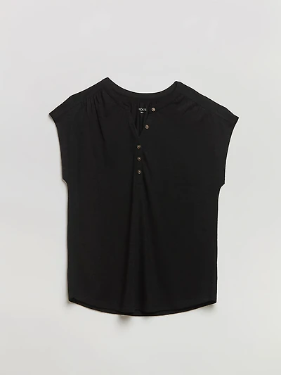 Henley Tee Shirt Black