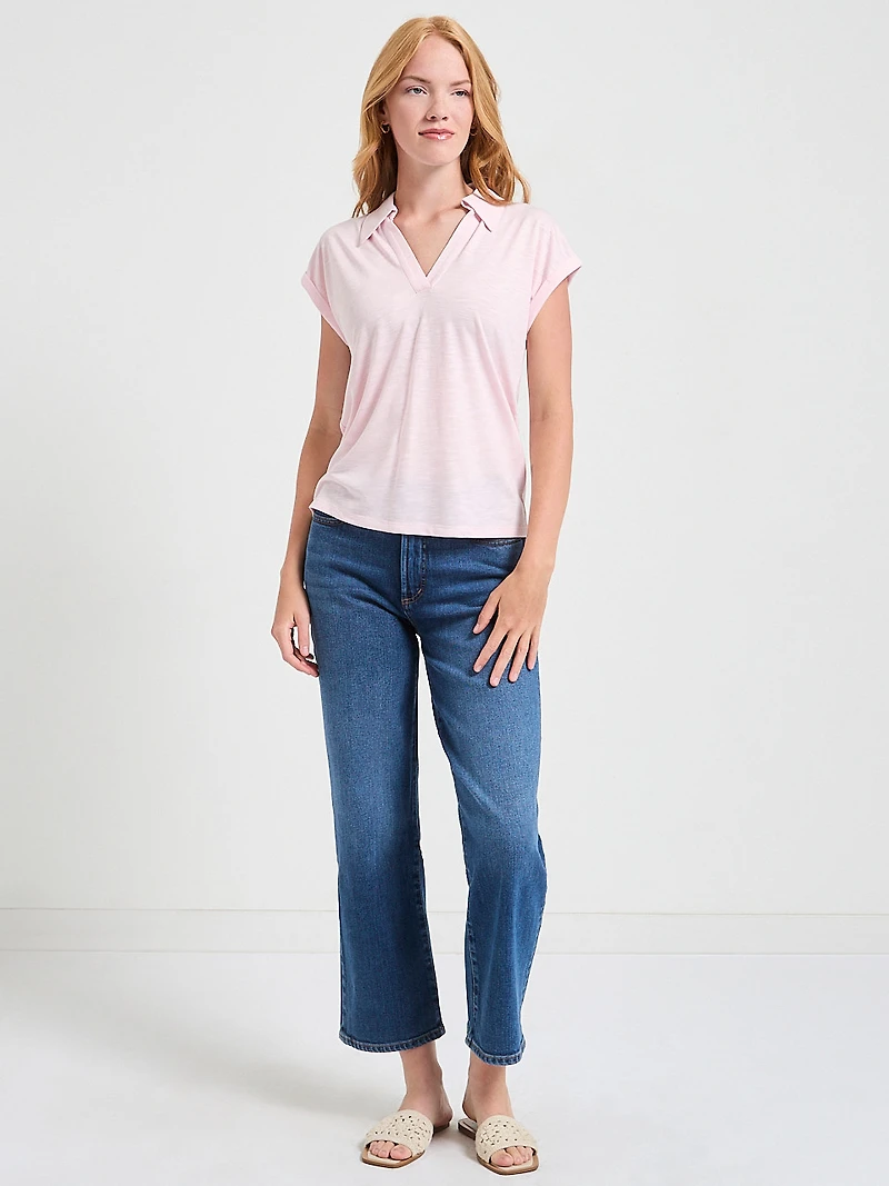 Johnny Collar Tee Pink-A-Boo