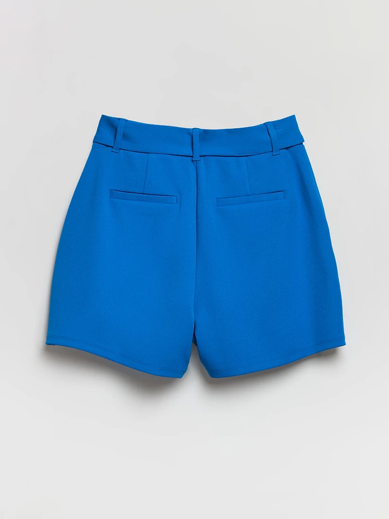 Belted Shorts Scuba Crepe Directoire Blue