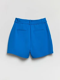 Belted Shorts Scuba Crepe Directoire Blue