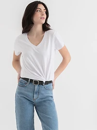 Relaxed V-Neck Tee White