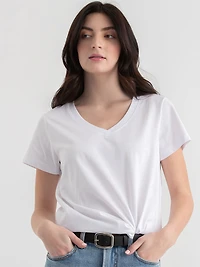 Relaxed V-Neck Tee White