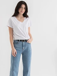 Relaxed V-Neck Tee White