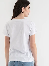 Relaxed V-Neck Tee White