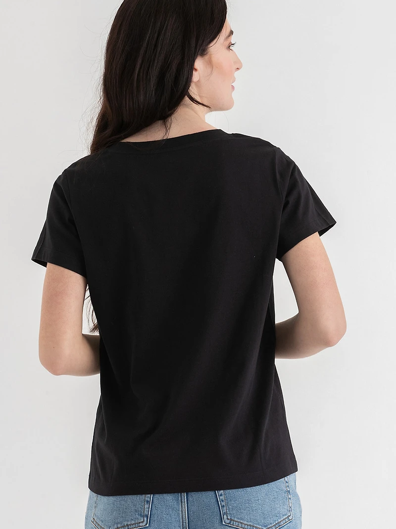 Relaxed V-Neck Tee Black