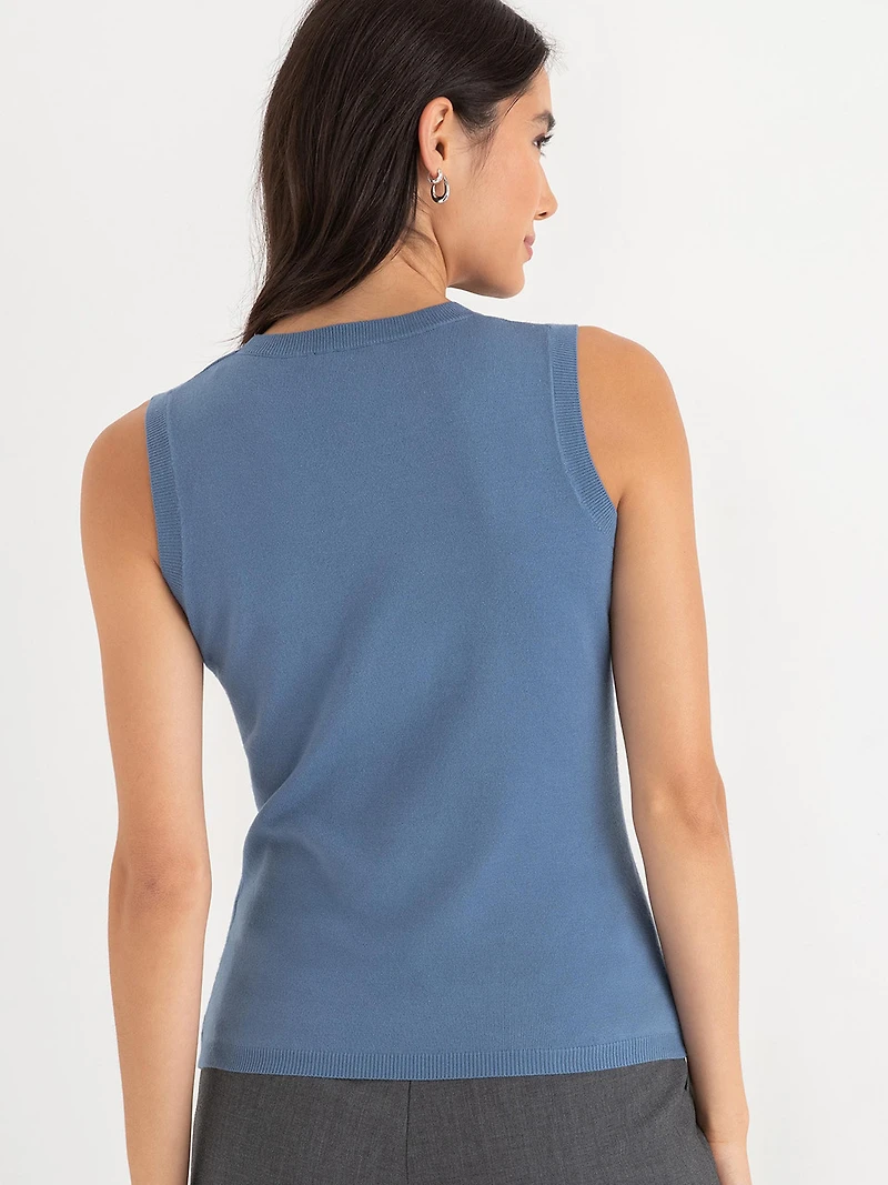 Coronet Blue Sleeveless Sweater Tank