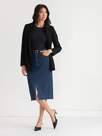 Denim Midi Skirt Dark Wash