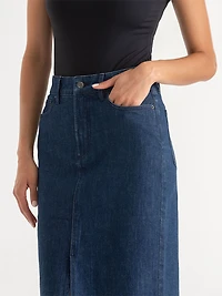 Denim Midi Skirt Dark Wash