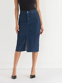 Denim Midi Skirt Dark Wash