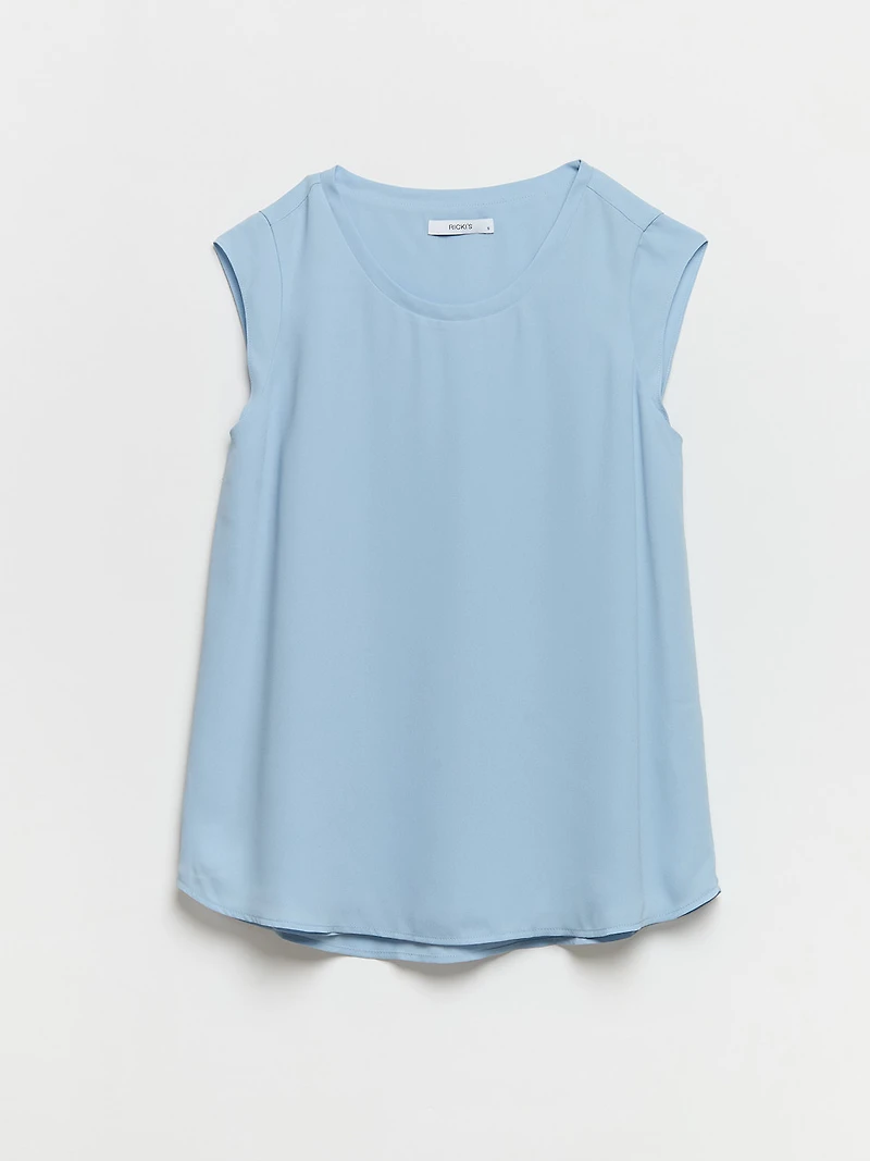 2-Layer Cap Sleeve Blouse Kentucky Blue