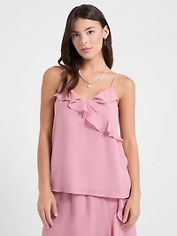 Ruffle Cami Blouse Black Grand Floral Print