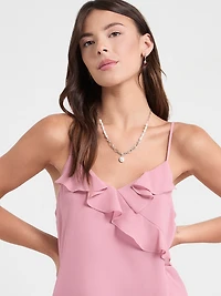 Ruffle Cami Blouse Black Grand Floral Print