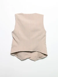 Fitted Oatmeal Striped Vest