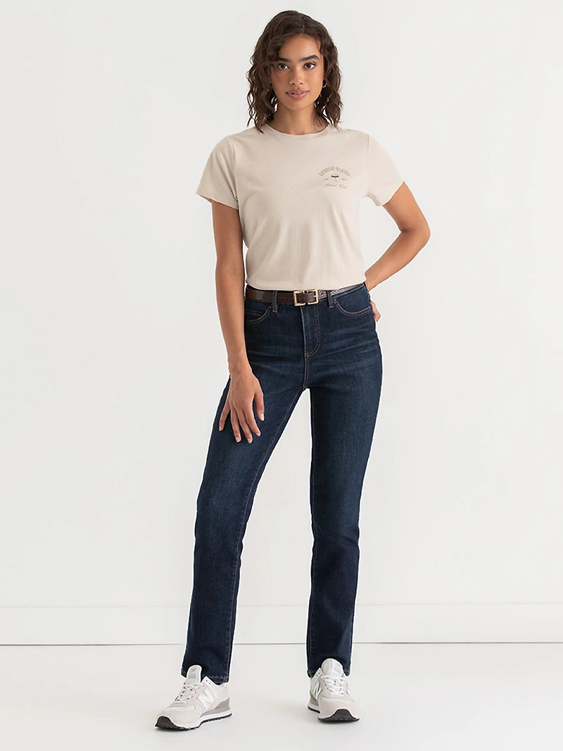 Relaxed Crew Neck Tee Shirt Espresso Screen