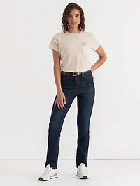 Relaxed Crew Neck Tee Shirt Espresso Screen