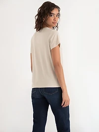 Relaxed Crew Neck Tee Shirt Espresso Screen
