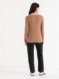 Modal Long Sleeve Scoop Neck Top Toast