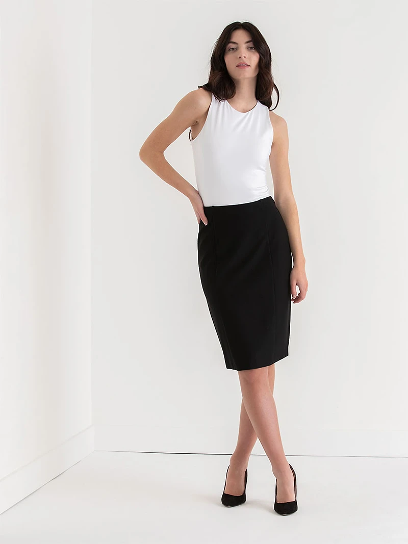 Knee Length Pencil Skirt Luxe Ponte Dusty Cedar