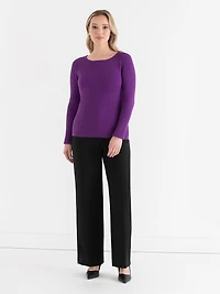Ribbed Boat Neck Sweater Purple Magic