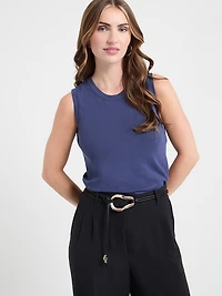 Sleeveless Layering Sweater Tank Crown Blue