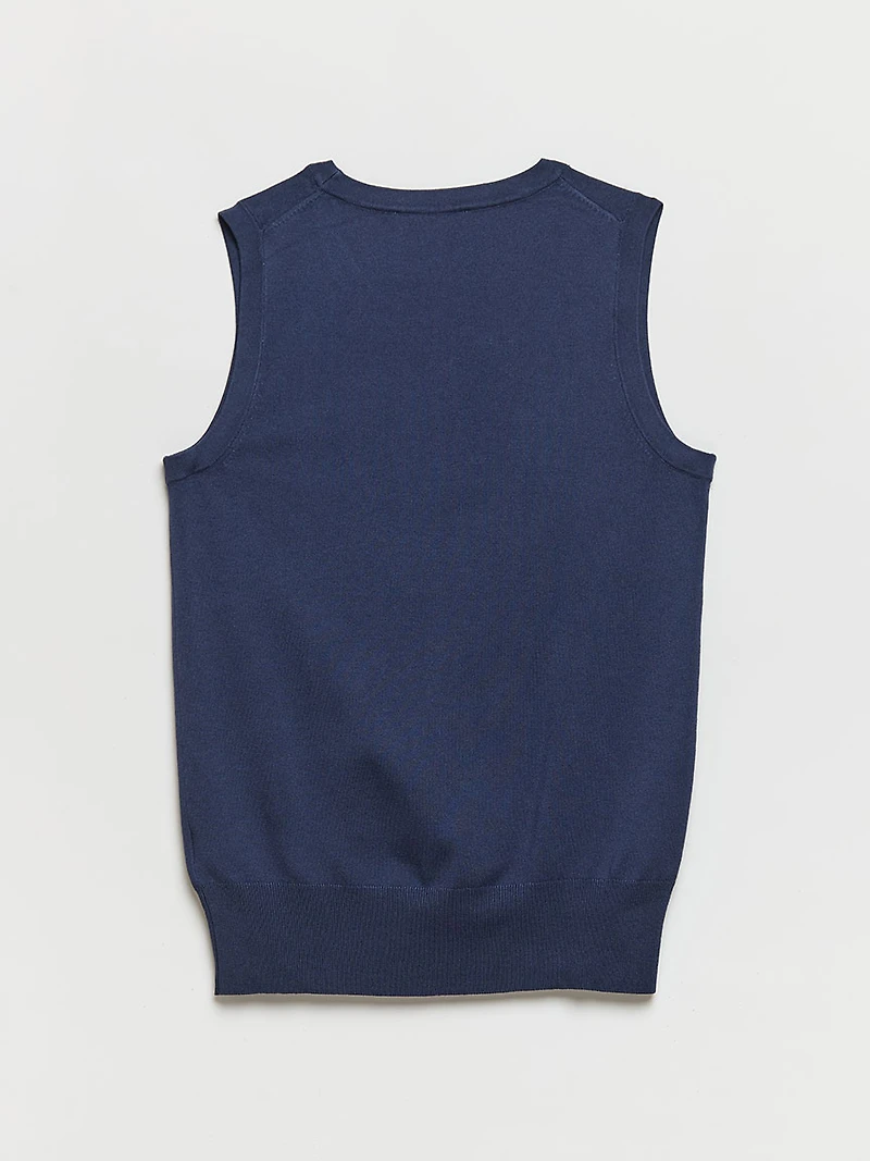 Sleeveless Layering Sweater Tank Crown Blue