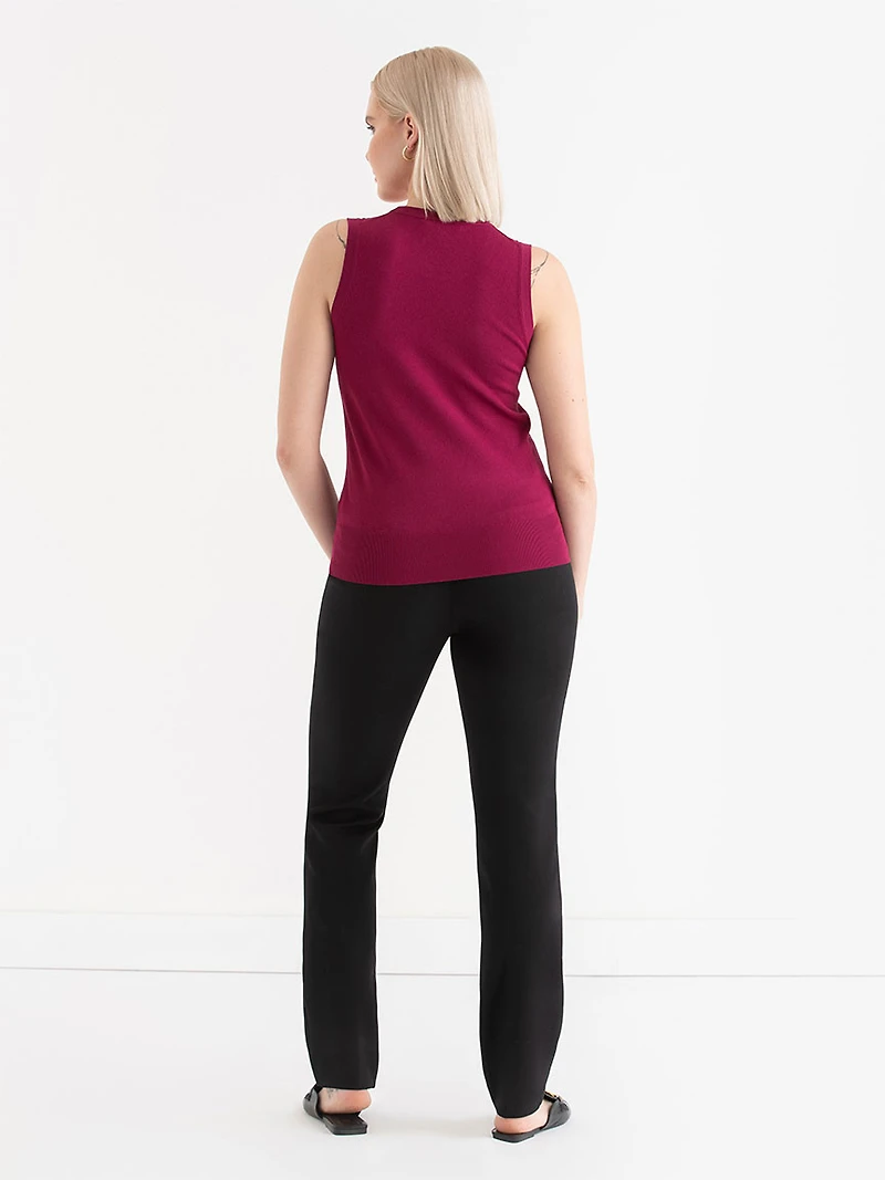 Sleeveless Layering Sweater Tank Beaujolais