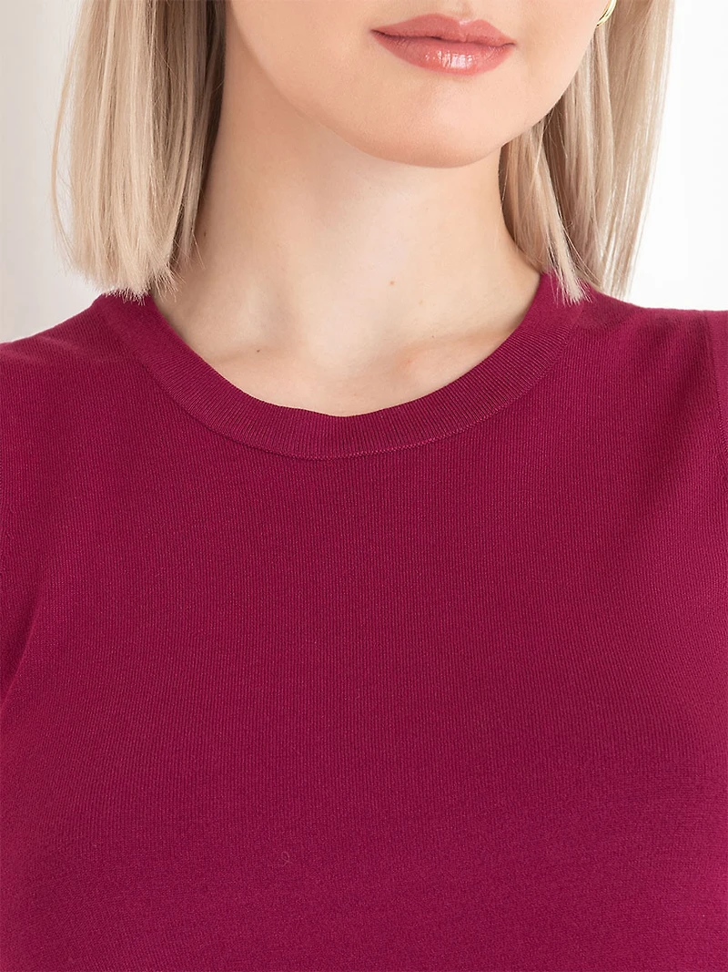 Sleeveless Layering Sweater Tank Beaujolais