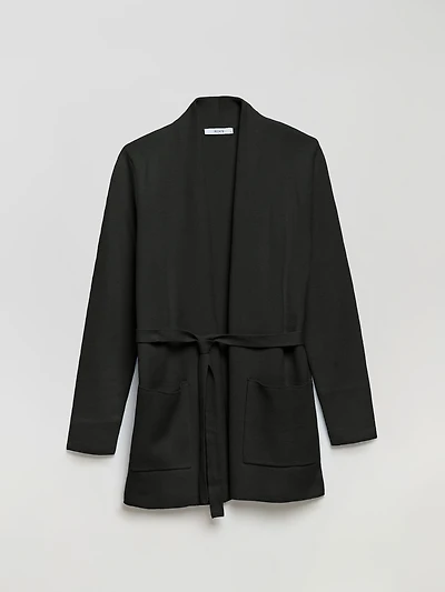 Belted Cardigan Black Onyx