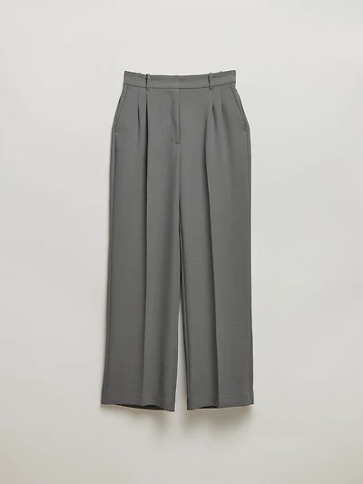 Maxwell Pleated Wide Leg Crepe Pant Poppy Seed