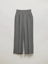Maxwell Pleated Wide Leg Crepe Pant Poppy Seed