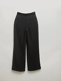 Maxwell Pleated Wide Leg Crepe Pant Black