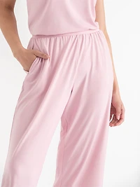 Lace Trim Cami with Crop Pant Sleepset  Bleached Mauve