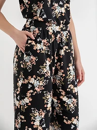 Lace Trim Cami with Crop Pant Sleepset Multicolour Floral