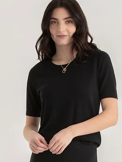Elbow-Sleeve Sweater Black Onyx