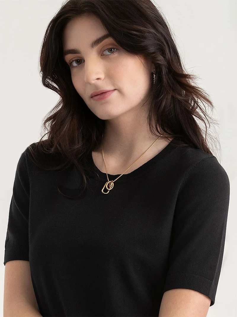 Elbow-Sleeve Sweater Black Onyx