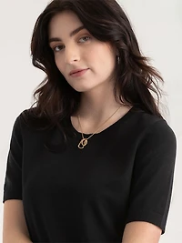 Elbow-Sleeve Sweater Black Onyx