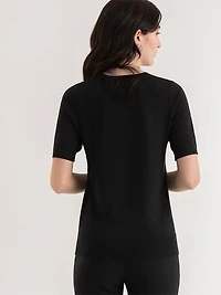 Elbow-Sleeve Sweater Black Onyx