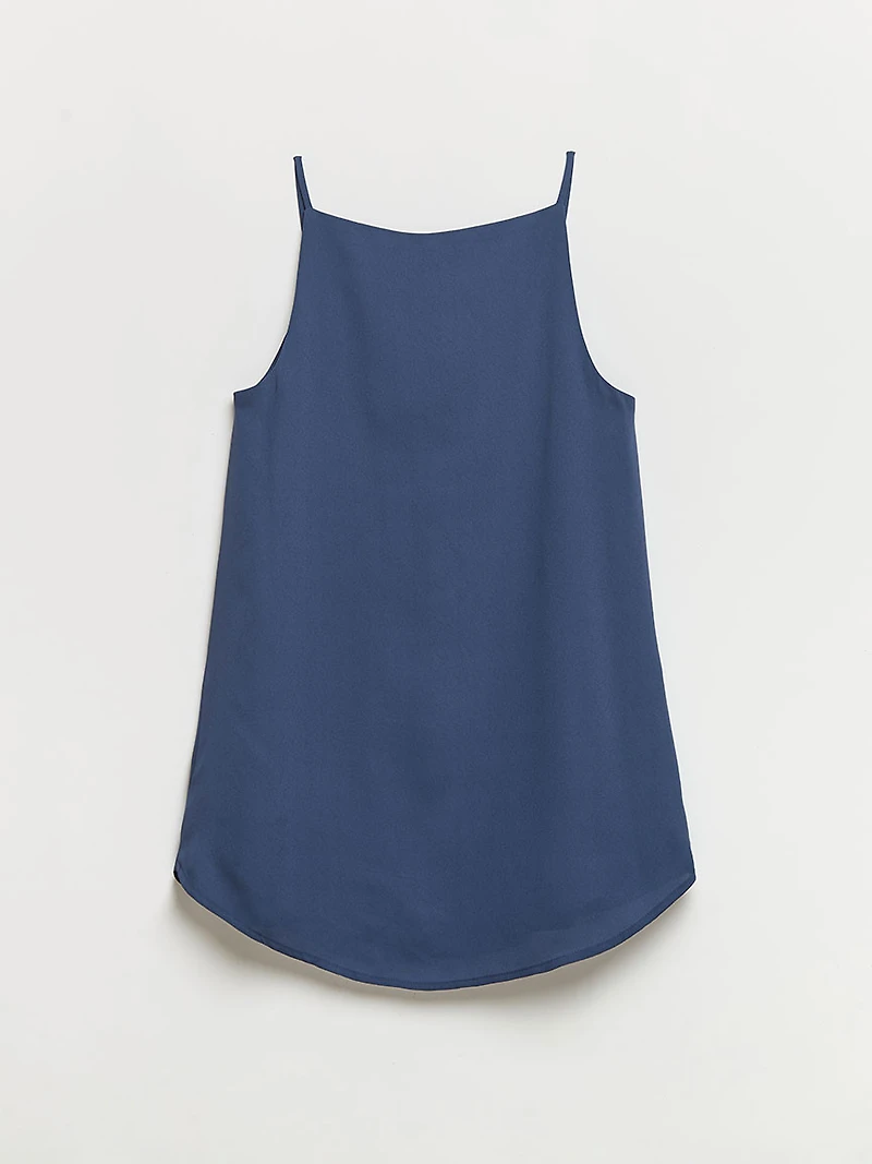 Strappy V-Neck Tank Crown Blue