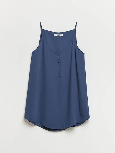 Strappy V-Neck Tank Crown Blue