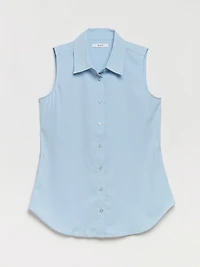 Nicole Sleeveless Collared Shirt Kentucky Blue